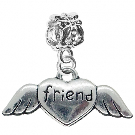 Charmuri din argint cu tematica iubire: - Charm argint Inimioara friend 9559420 Dras