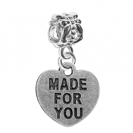 Charmuri din argint cu tematica iubire: - Charm argint Inimioara made for you 9573330 Dras