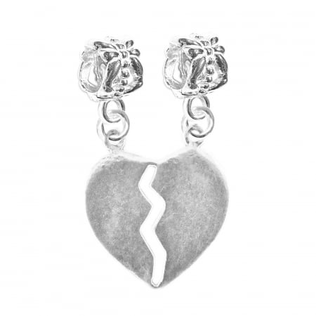 Charmuri din argint cu tematica iubire: - Charm argint Inimioara rupta 6047270 Dras