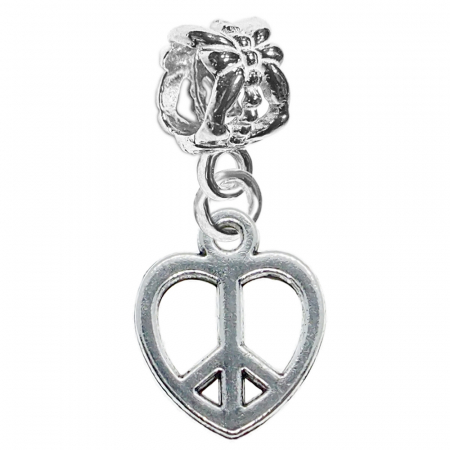 Charmuri din argint cu talismane: - Charm argint Inimioara semnul pacii 9571200 Dras