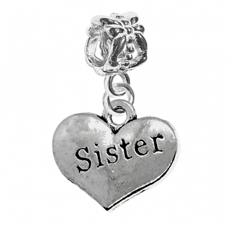 Charmuri din argint cu tematica iubire: - Charm argint Inimioara sister 9564400 Dras