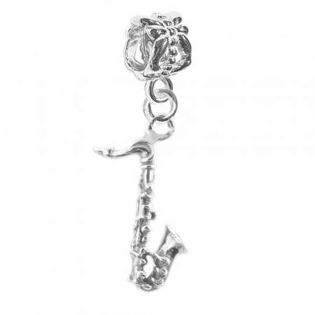 Charmuri din argint cu tematica muzicala: - Charm argint Instrument muzical saxofon 6096225 Dras