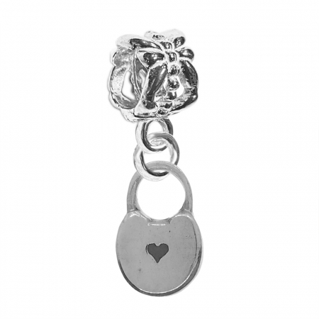 Charmuri din argint cu tematica iubire: - Charm argint Lacat inima 6560270 Dras