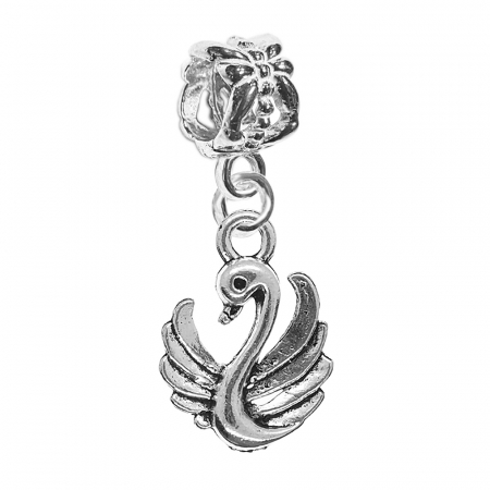 Charmuri din argint cu pasari: - Charm argint Lebada 9704270 Dras