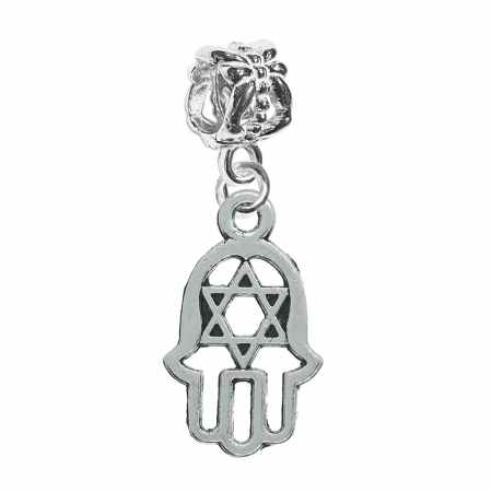 Charmuri din argint cu diverse motive - Charm argint Mana Fatimei Steaua lui David 1002521 Dras