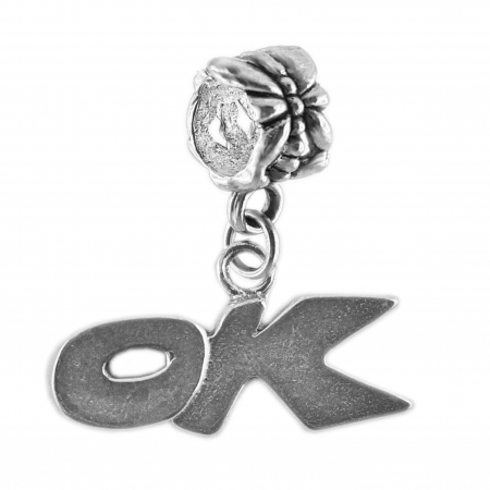 Charmuri din argint cu diverse motive - Charm argint text OK 6013300 Dras