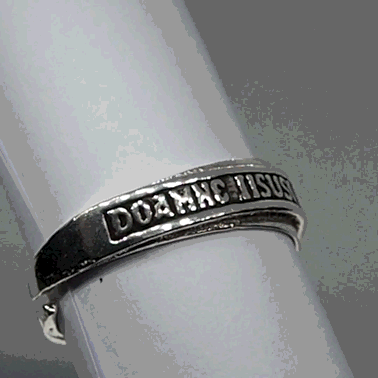 Inel argint patinat personalizat rugaciune Doamne Iisuse Hristoase miluieste-ma bijuterie model motiv text religios reglabil 9211I Dras [1]
