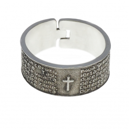 Toate produsele - Inel argint patinat personalizat rugaciune Tatal nostru in limba romana model motiv text religios marime reglabila 9353550_56IAg Dras