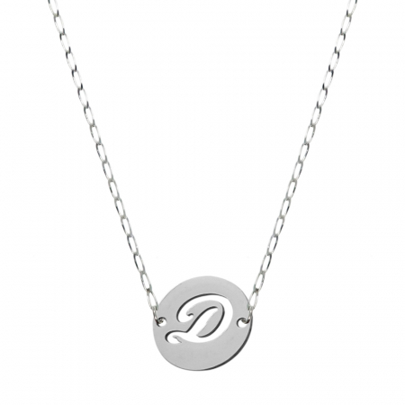 Lantisoare din argint cu litere: - Lantisor argint personalizat banut decupat argint Litera D 9475FIG01170 Dras