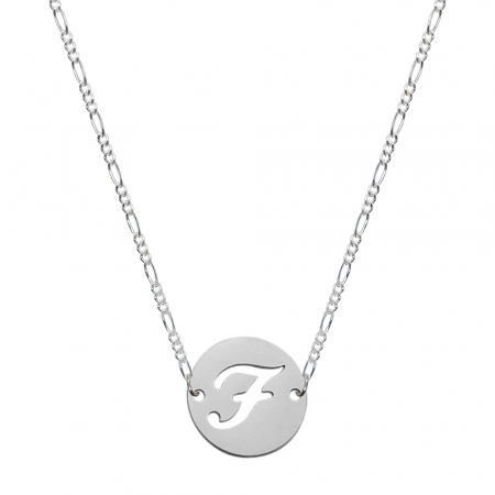 Lantisoare din argint cu litere: - Lantisor argint personalizat banut decupat argint Litera F 9477FIG31400 Dras