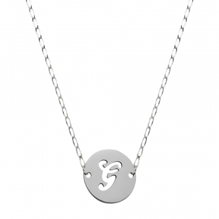 Lantisoare din argint cu litere: - Lantisor argint personalizat banut decupat argint Litera G 9478FIG01345 Dras