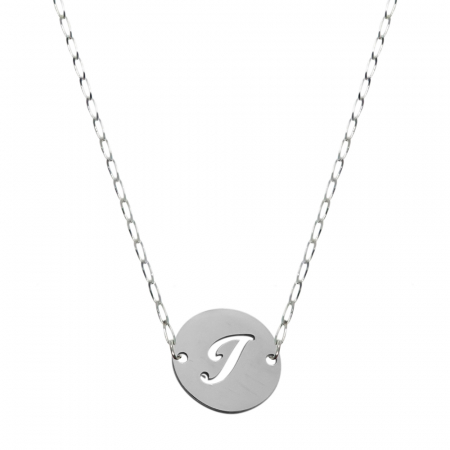 Lantisoare din argint cu litere: - Lantisor argint personalizat banut decupat argint Litera I 9479FIG01170 Dras