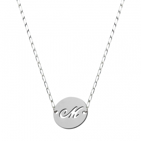 Lantisoare din argint cu litere: - Lantisor argint personalizat banut decupat argint Litera M 9482FIG01345 Dras