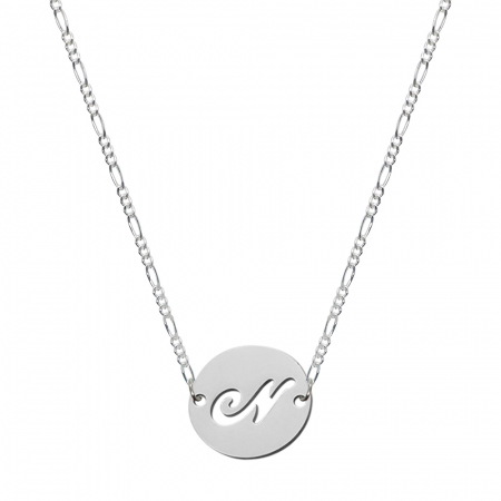 Lantisoare din argint cu litere: - Lantisor argint personalizat banut decupat argint Litera N 9483FIG31400 Dras