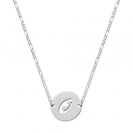 Lantisoare din argint cu litere: - Lantisor argint personalizat banut decupat argint Litera O 9484FIG31360 Dras