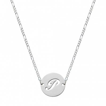 Lantisoare din argint cu litere: - Lantisor argint personalizat banut decupat argint Litera P 9485FIG31400 Dras
