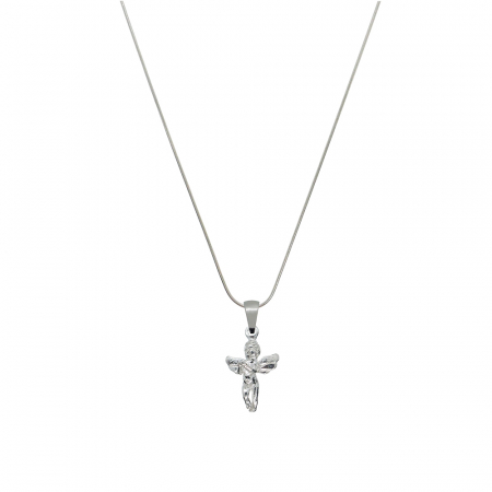Cu ingerasi - Lantisor argint personalizat medalion Ingeras argint 4301SCH440 Dras