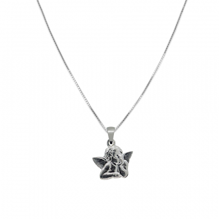 Cu ingerasi - Lantisor argint personalizat medalion Ingeras argint 4356VEN460 Dras