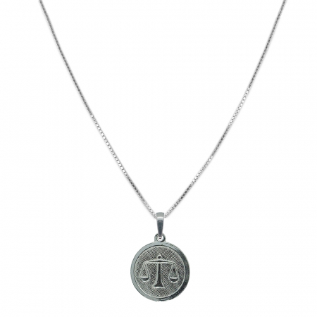 Cu zodiac european - Lantisor argint personalizat medalion zodie Balanta zodiac european argint 4201VEN400 Dras