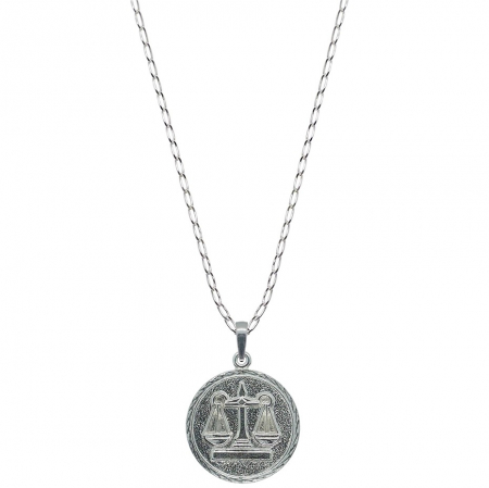 Cu zodiac european - Lantisor argint personalizat medalion zodie Balanta zodiac european argint 4202FIG470 Dras