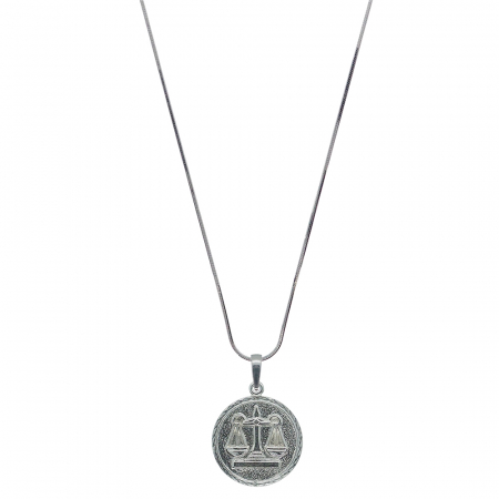 Lantisoare din argint cu zodiace: - Lantisor argint personalizat medalion zodie Balanta zodiac european argint 4202SCHD580 Dras