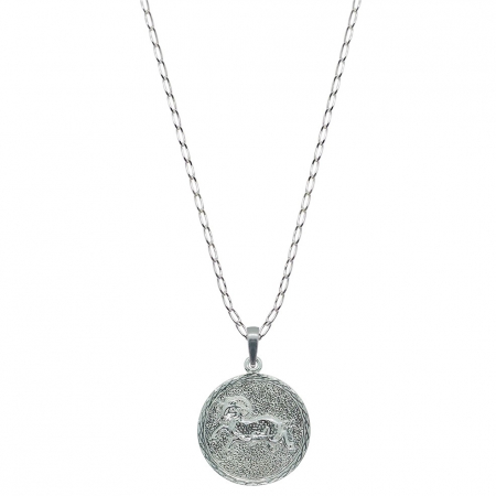 Lantisoare din argint cu zodiace: - Lantisor argint personalizat medalion zodie Berbec zodiac european argint 4202FIG470 Dras