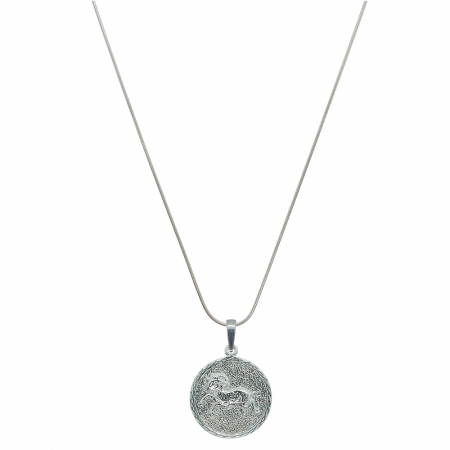 Lantisoare din argint cu zodiace: - Lantisor argint personalizat medalion zodie Berbec zodiac european argint 4202SCH580 Dras