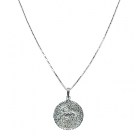 Lantisoare din argint cu zodiace: - Lantisor argint personalizat medalion zodie Berbec zodiac european argint 4202VEN550 Dras