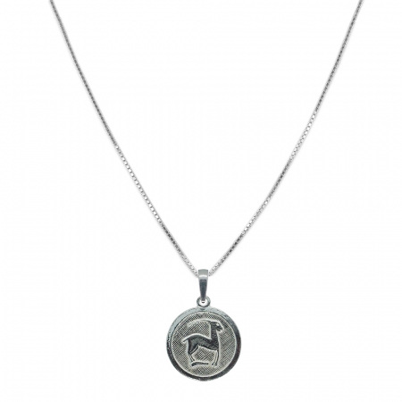 Lantisoare din argint cu zodiace: - Lantisor argint personalizat medalion zodie Capricorn zodiac european argint 4201VEN400 Dras