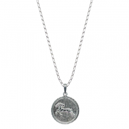 Lantisoare din argint cu zodiace: - Lantisor argint personalizat medalion zodie Capricorn zodiac european argint 4202FIG470 Dras
