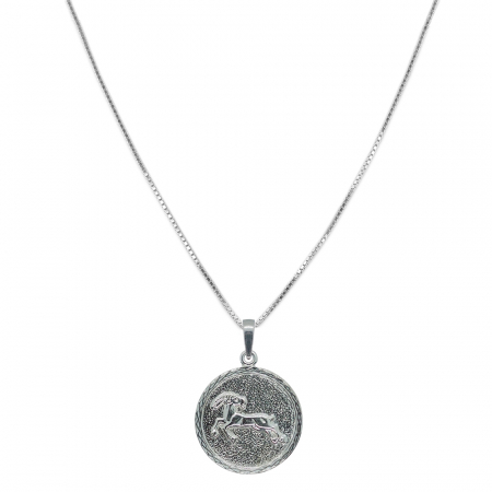 Lantisoare din argint cu zodiace: - Lantisor argint personalizat medalion zodie Capricorn zodiac european argint 4202VEN550 Dras