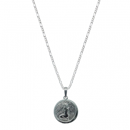 Lantisoare din argint cu zodiace: - Lantisor argint personalizat medalion zodie Fecioara zodiac european argint 4201FIG460 Dras