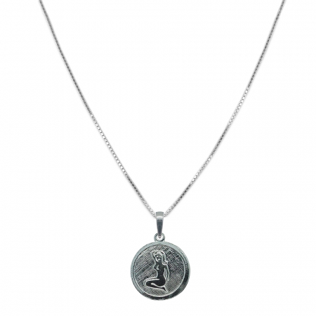 Cu zodiac european - Lantisor argint personalizat medalion zodie Fecioara zodiac european argint 4201VEN400 Dras