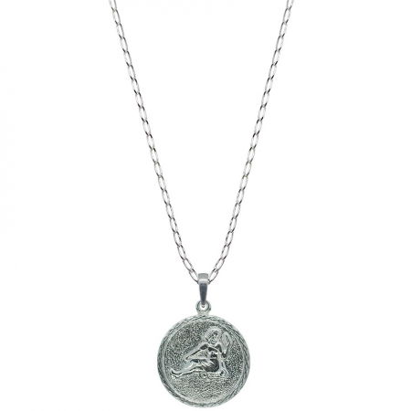 Lantisoare din argint cu zodiace: - Lantisor argint personalizat medalion zodie Fecioara zodiac european argint 4202FIG505 Dras