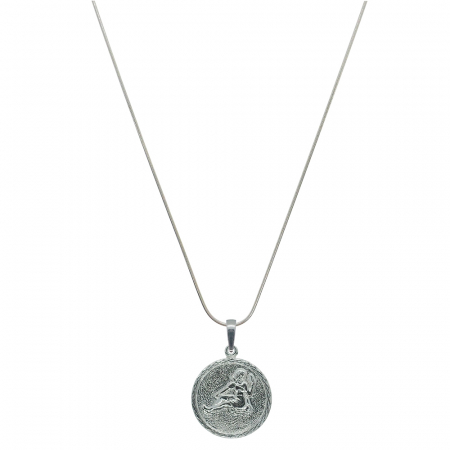 Lantisoare din argint cu zodiace: - Lantisor argint personalizat medalion zodie Fecioara zodiac european argint 4202SCH580 Dras