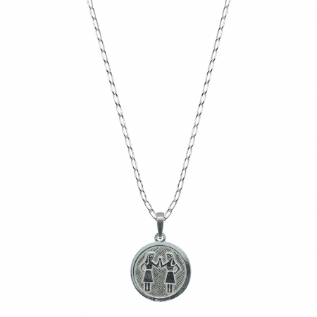 Cu zodiac european - Lantisor argint personalizat medalion zodie Gemeni zodiac european argint 4201FIG370 Dras
