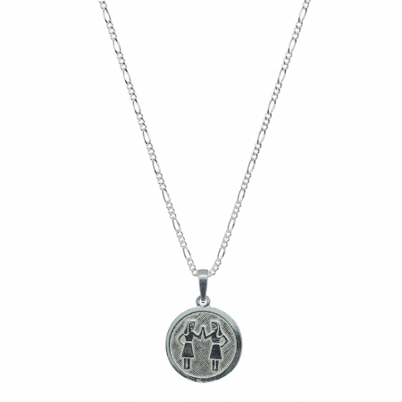 Lantisoare din argint cu zodiace: - Lantisor argint personalizat medalion zodie Gemeni zodiac european argint 4201FIG420 Dras