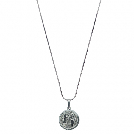 Lantisoare din argint cu zodiace: - Lantisor argint personalizat medalion zodie Gemeni zodiac european argint 4201SCHD480 Dras