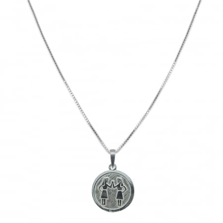 Cu zodiac european - Lantisor argint personalizat medalion zodie Gemeni zodiac european argint 4201VEN400 Dras