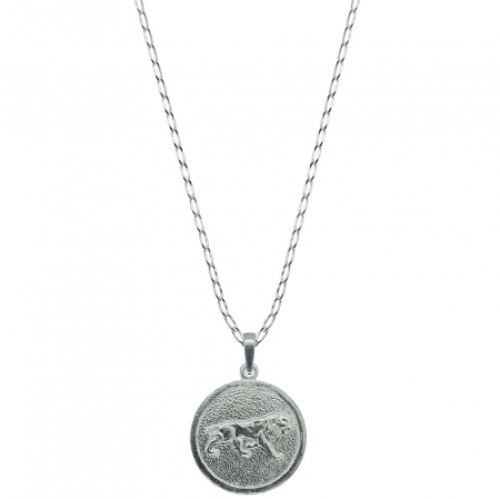 Lantisoare din argint cu zodiace: - Lantisor argint personalizat medalion zodie Leu zodiac european argint 4202FIG470 Dras