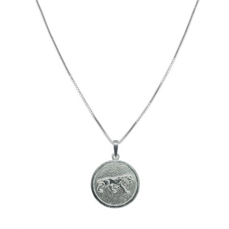 Lantisoare din argint cu zodiace: - Lantisor argint personalizat medalion zodie Leu zodiac european argint 4202VEN550 Dras