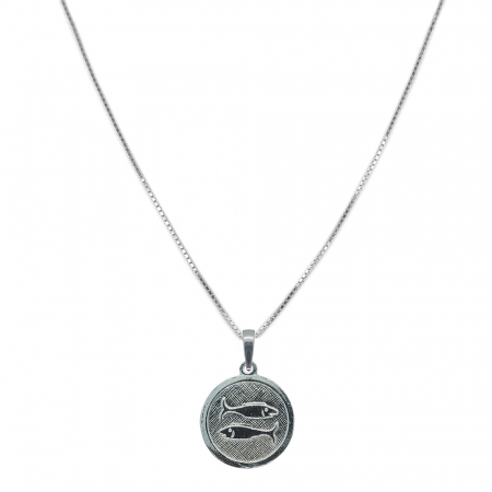 Lantisoare din argint cu zodiace: - Lantisor argint personalizat medalion zodie Pesti zodiac european argint 4201VEN400 Dras