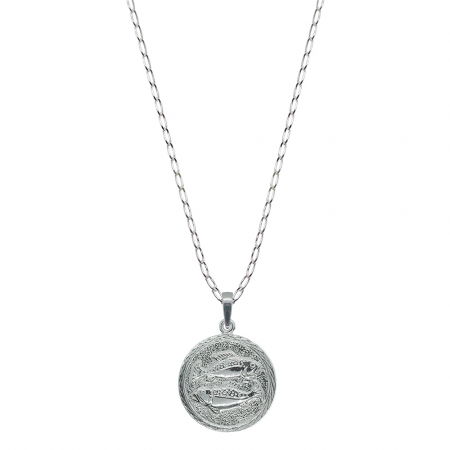 Lantisoare din argint cu zodiace: - Lantisor argint personalizat medalion zodie Pesti zodiac european argint 4202FIG470 Dras