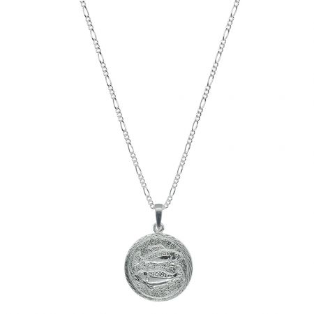 Lantisoare din argint cu zodiace: - Lantisor argint personalizat medalion zodie Pesti zodiac european argint 4202FIG520 Dras