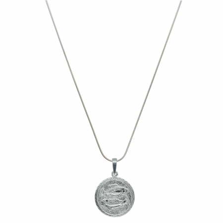 Lantisoare din argint cu zodiace: - Lantisor argint personalizat medalion zodie Pesti zodiac european argint 4202SCH580 Dras