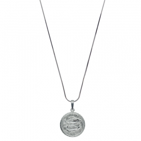 Lantisoare din argint cu zodiace: - Lantisor argint personalizat medalion zodie Pesti zodiac european argint 4202SCHD580 Dras