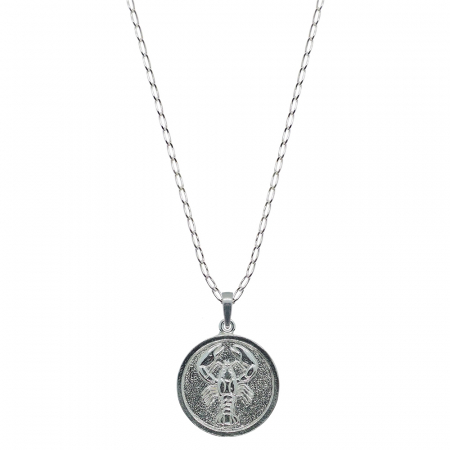 Lantisoare din argint cu zodiace: - Lantisor argint personalizat medalion zodie Rac zodiac european argint 4202FIG505 Dras