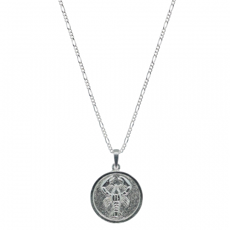 Lantisoare din argint cu zodiace: - Lantisor argint personalizat medalion zodie Rac zodiac european argint 4202FIG520 Dras