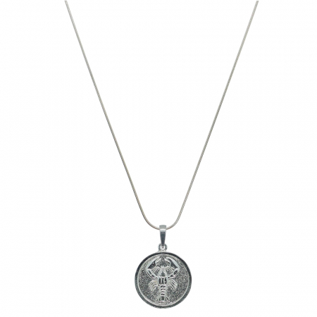Lantisoare din argint cu zodiace: - Lantisor argint personalizat medalion zodie Rac zodiac european argint 4202SCH580 Dras