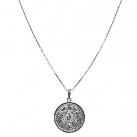 Lantisoare din argint cu zodiace: - Lantisor argint personalizat medalion zodie Rac zodiac european argint 4202VEN500 Dras